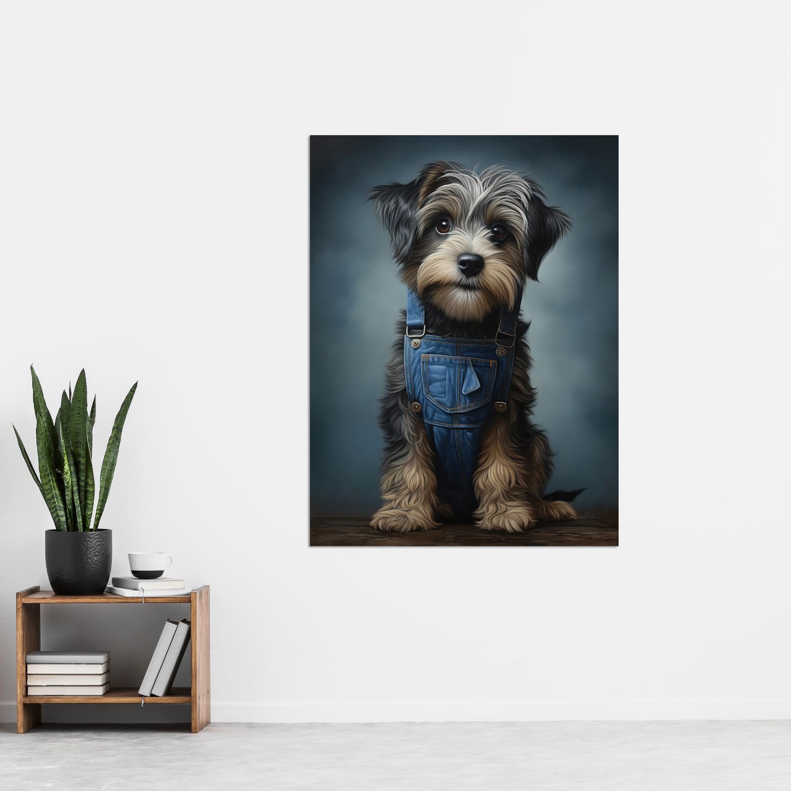 Amazon.com: Artery8 Adorable Snorkie Dog in Blue Jean Dungarees